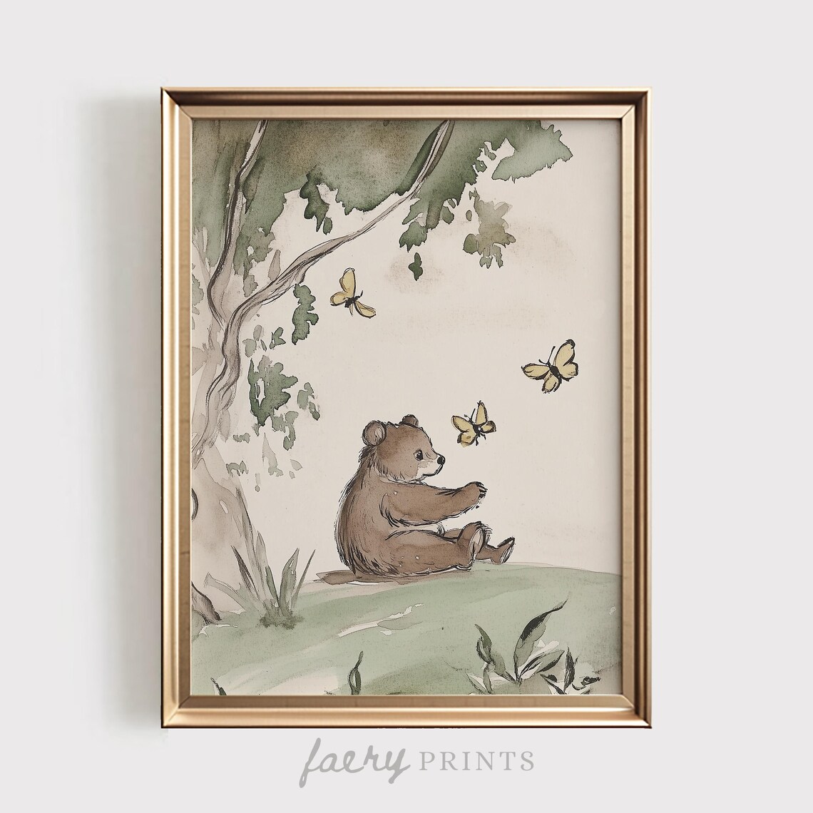 Woodland Nursery Bear Art Print, Vintage Animal Illustration - Image 5
