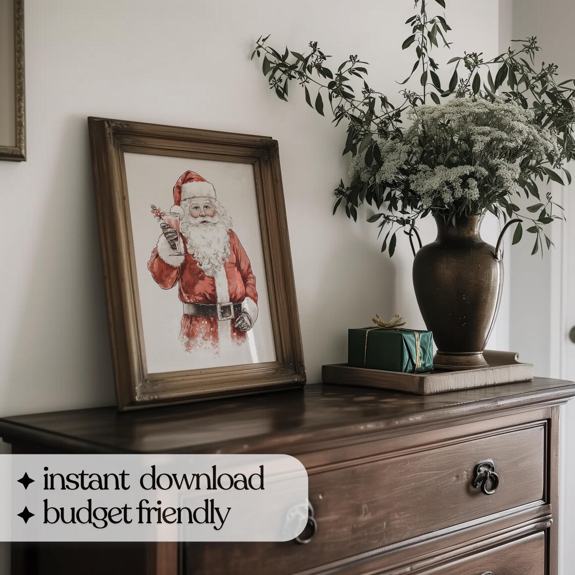 Santa Claus Red Holiday Wall Art Art Print - Image 5