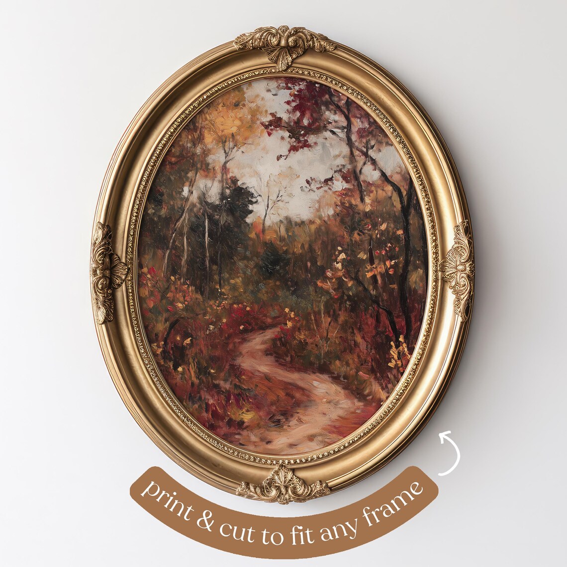 Fall Landscape Print, Moody Autumn Forest Art - Image 4