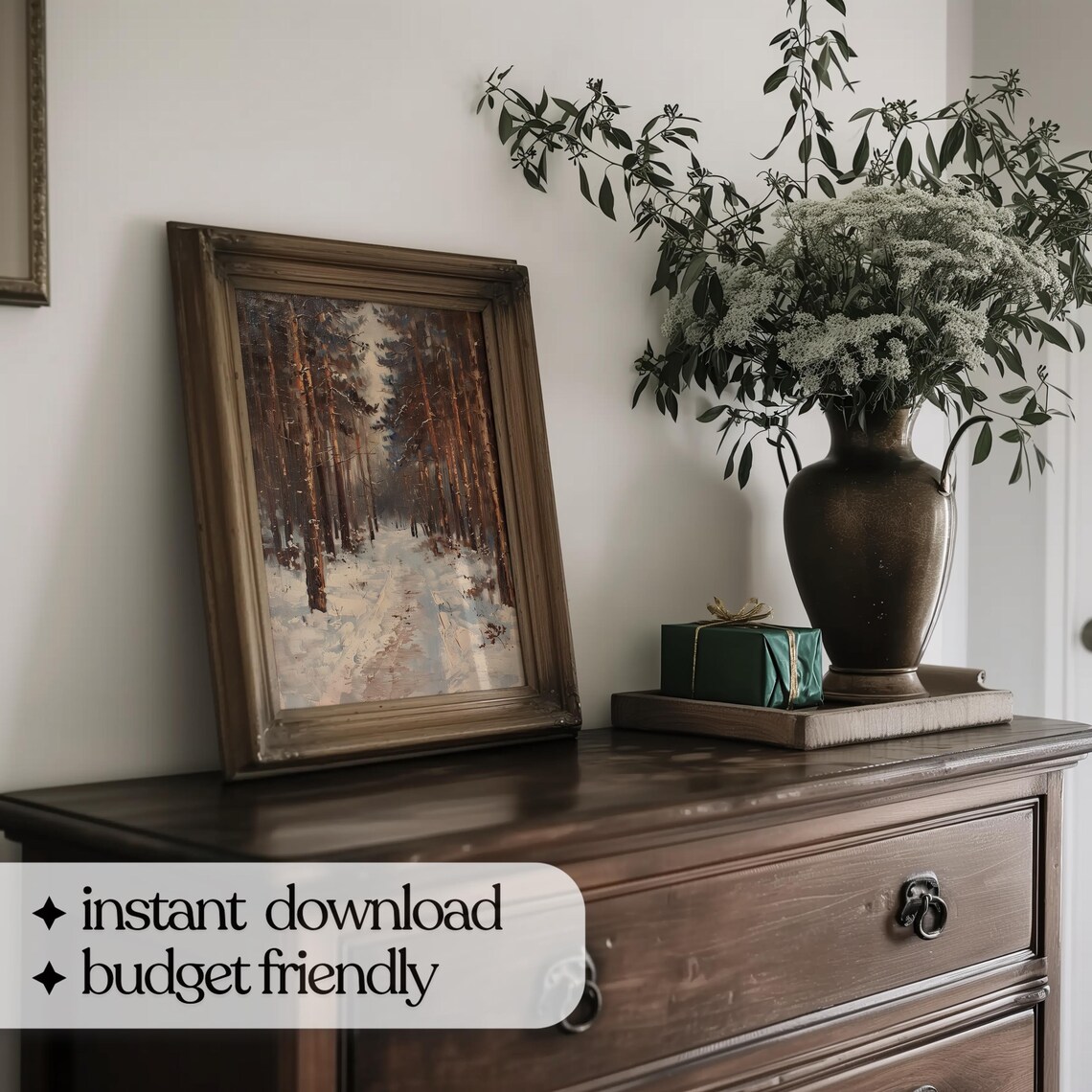 Winter Forest Vintage Style Wall Art Print - Image 5
