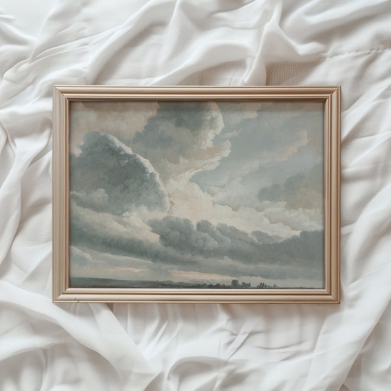 Cloud Study Vintage Art Print, Light Academia Decor