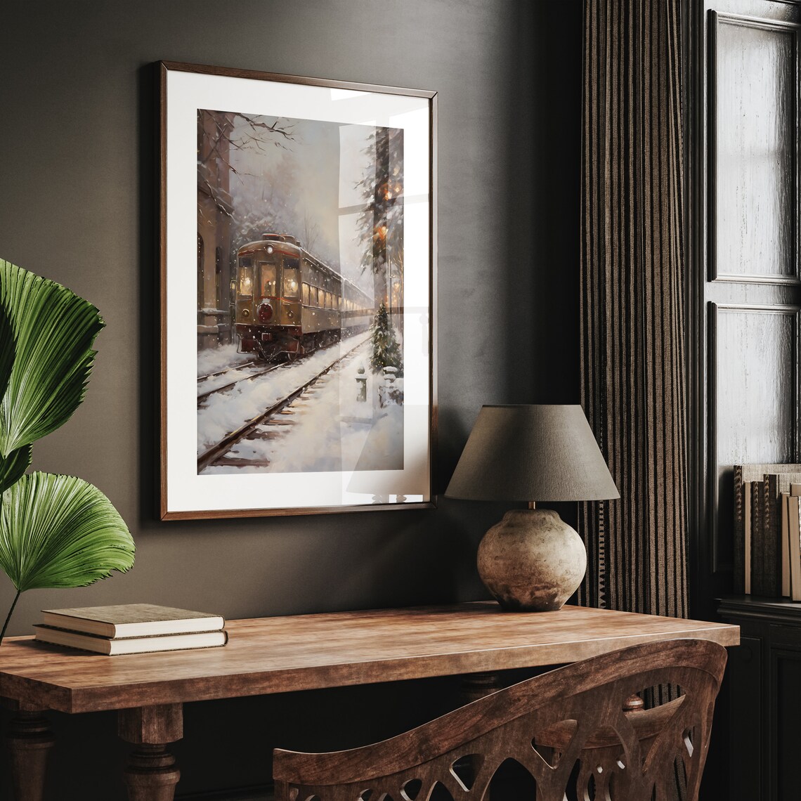 Winter Train Christmas Art Print, Seasonal Home Decor - Image 4