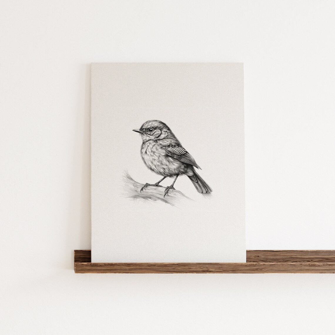 Chickadee Bird Sketch Art Print, Monochrome Drawing - Image 4