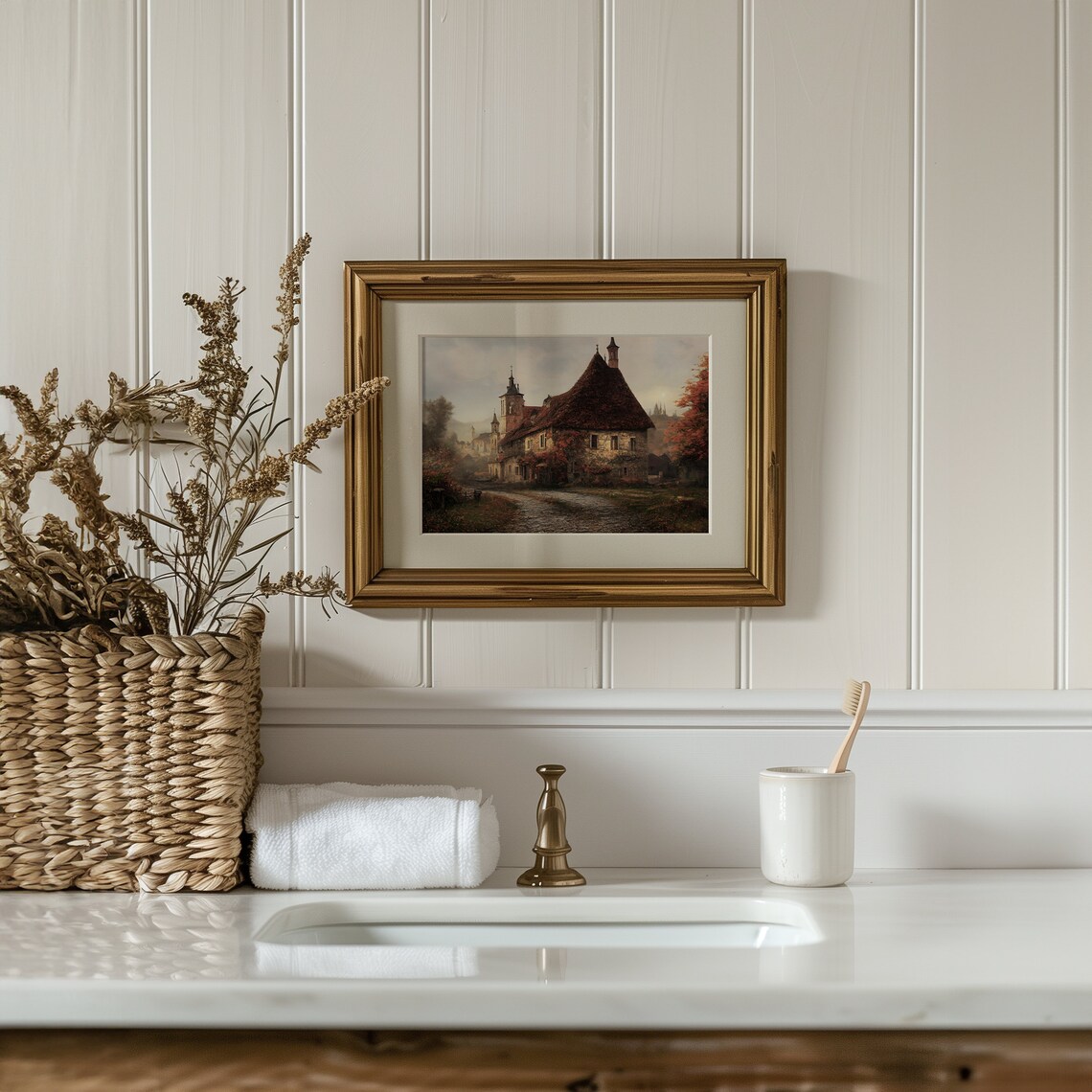 Fall Landscape Print, Rustic Autumn Cottage Art Print - Image 4