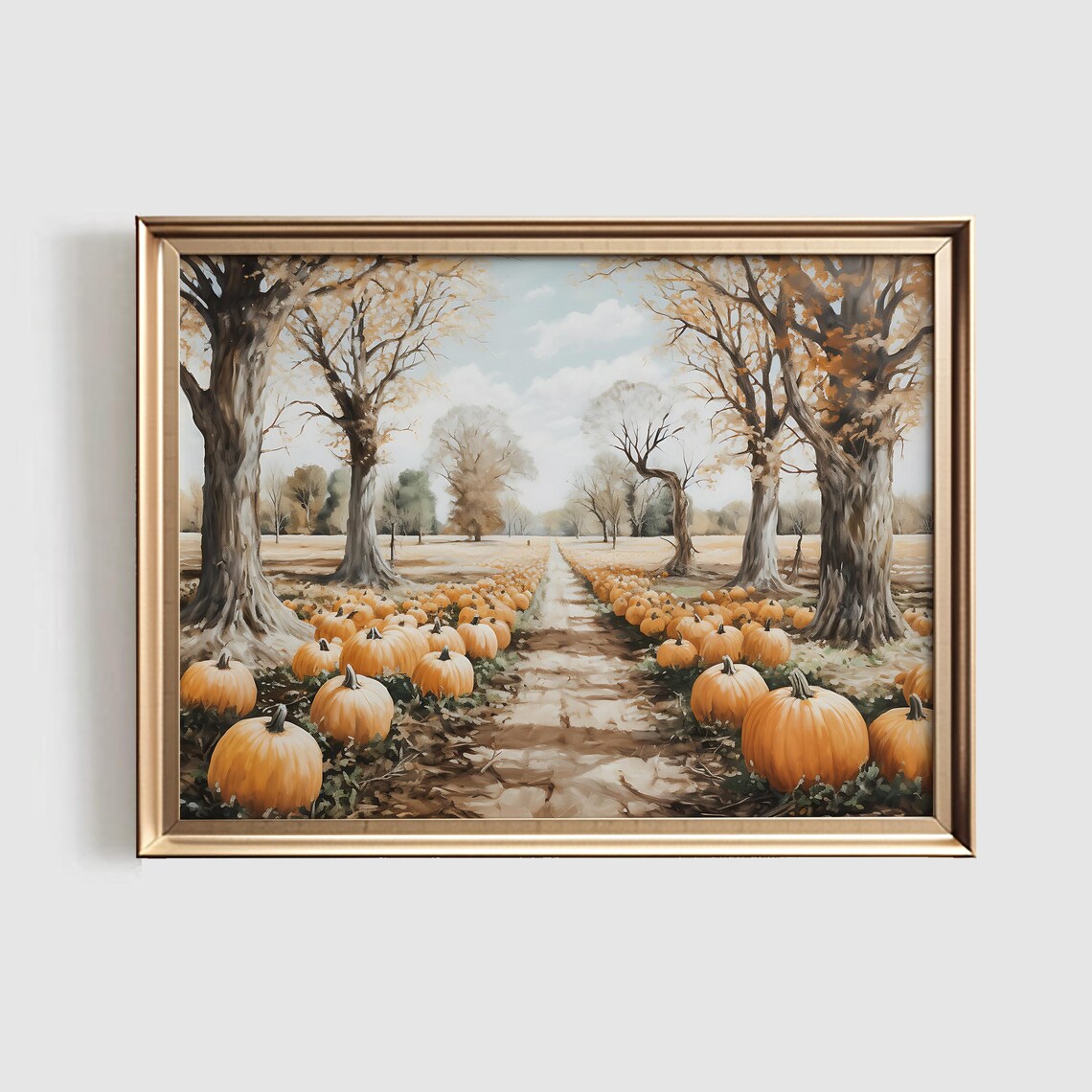Pumpkin Patch Print, Autumn Farmhouse Art Print