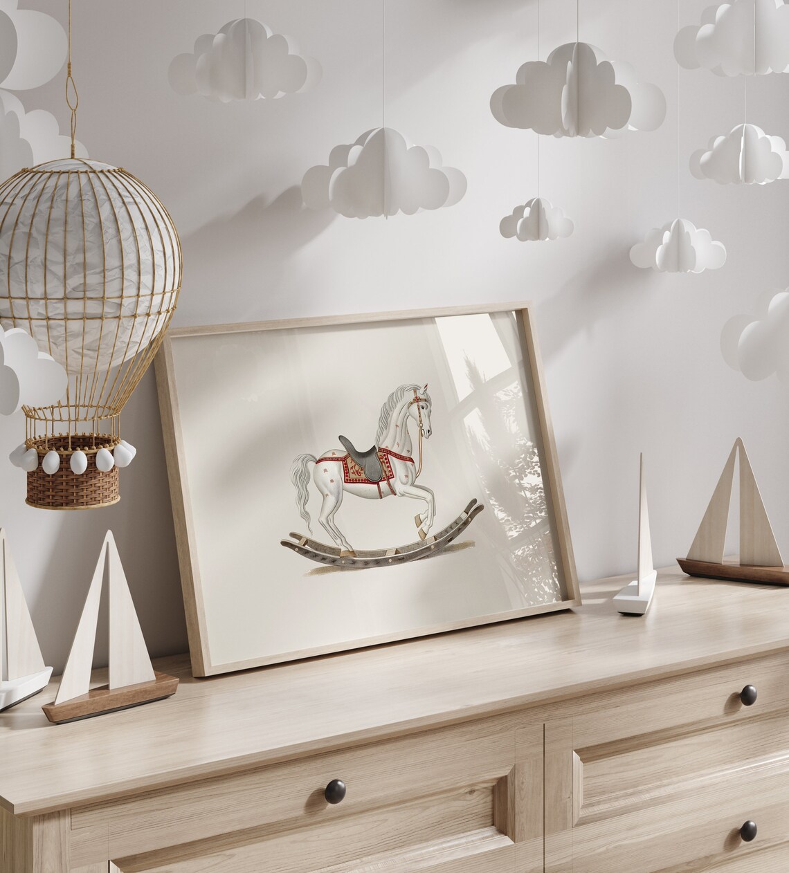 Rocking Horse Nursery Print, Vintage Nursery Decor - Image 5