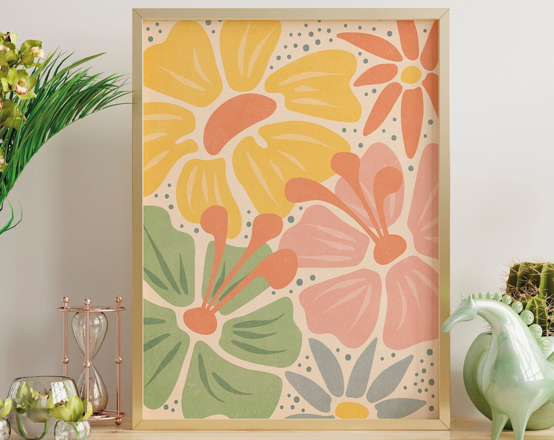 Birth Flower Print, Minimalist Floral Art Print