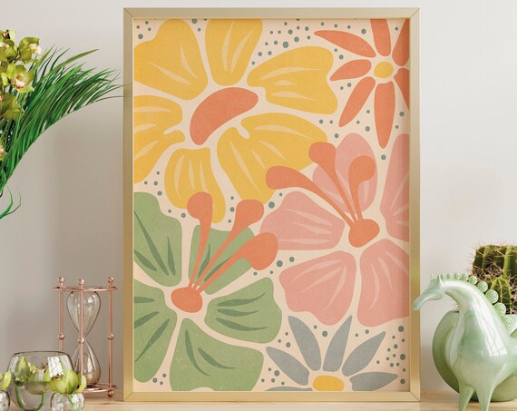 Birth Flower Print, Minimalist Floral Art Print