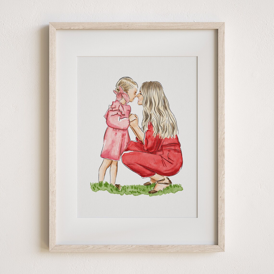 Watercolor Portrait Gift for Mum, Nan, Nana