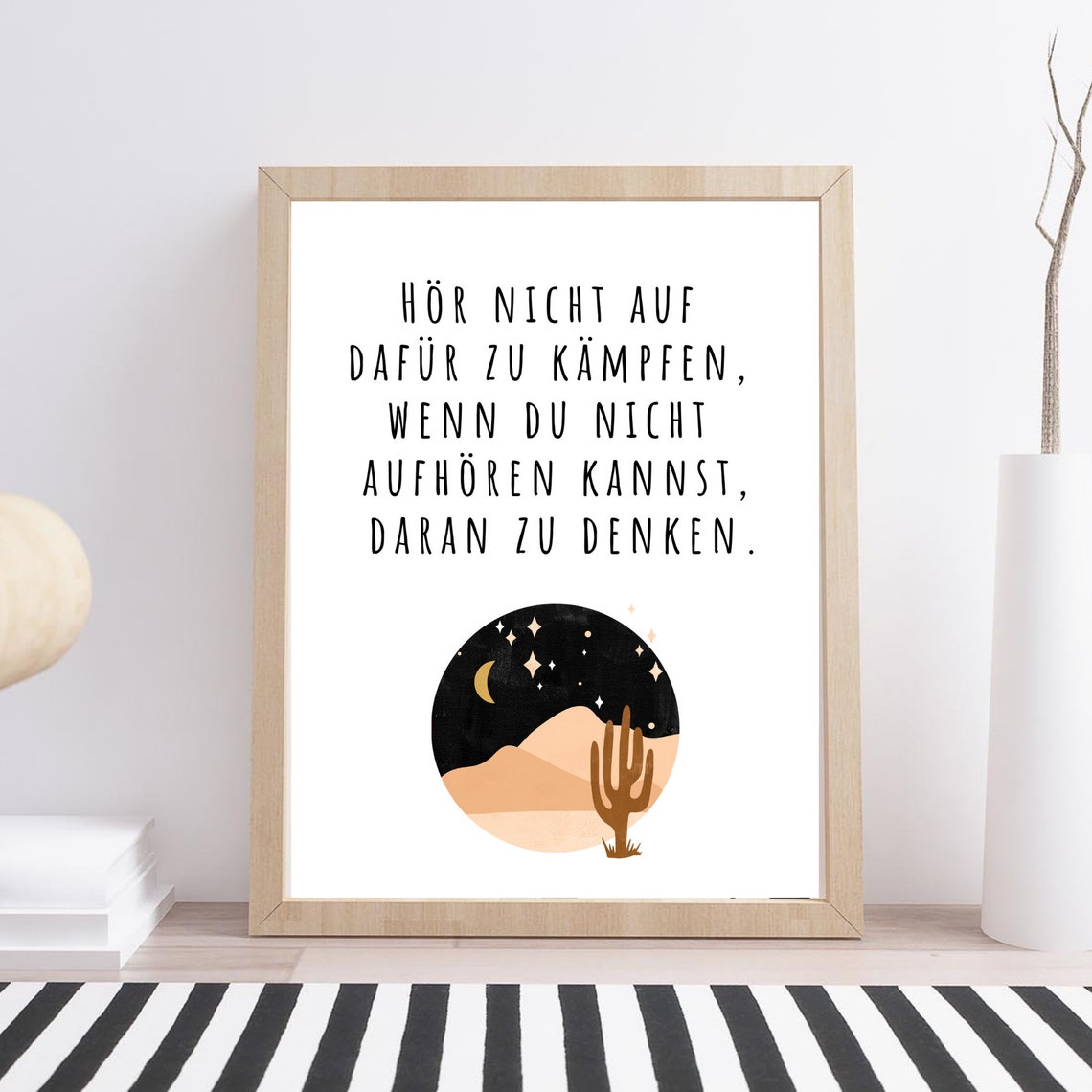 Din A4 Art Print Without Frame Saying Quote Dont Stop Fighting For It Motivation Encouragement Success Image Poster Gift - Image 2