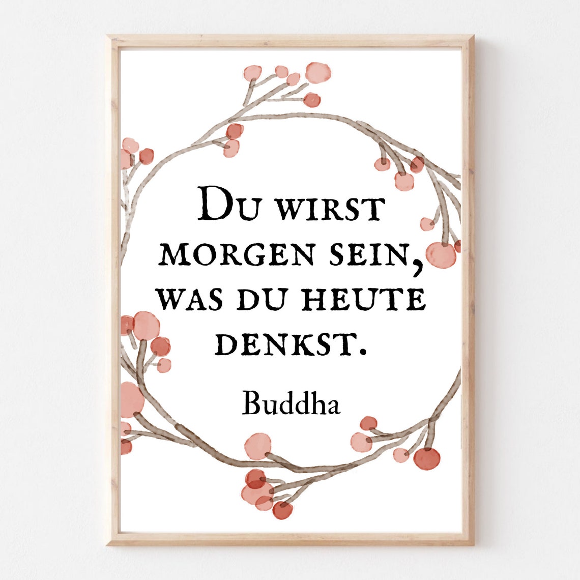 Din A4 Art Print Without Frame Saying Buddha You Will Be Tomorrow What You Think Today Motivation Future Success Quote Gift - Image 3