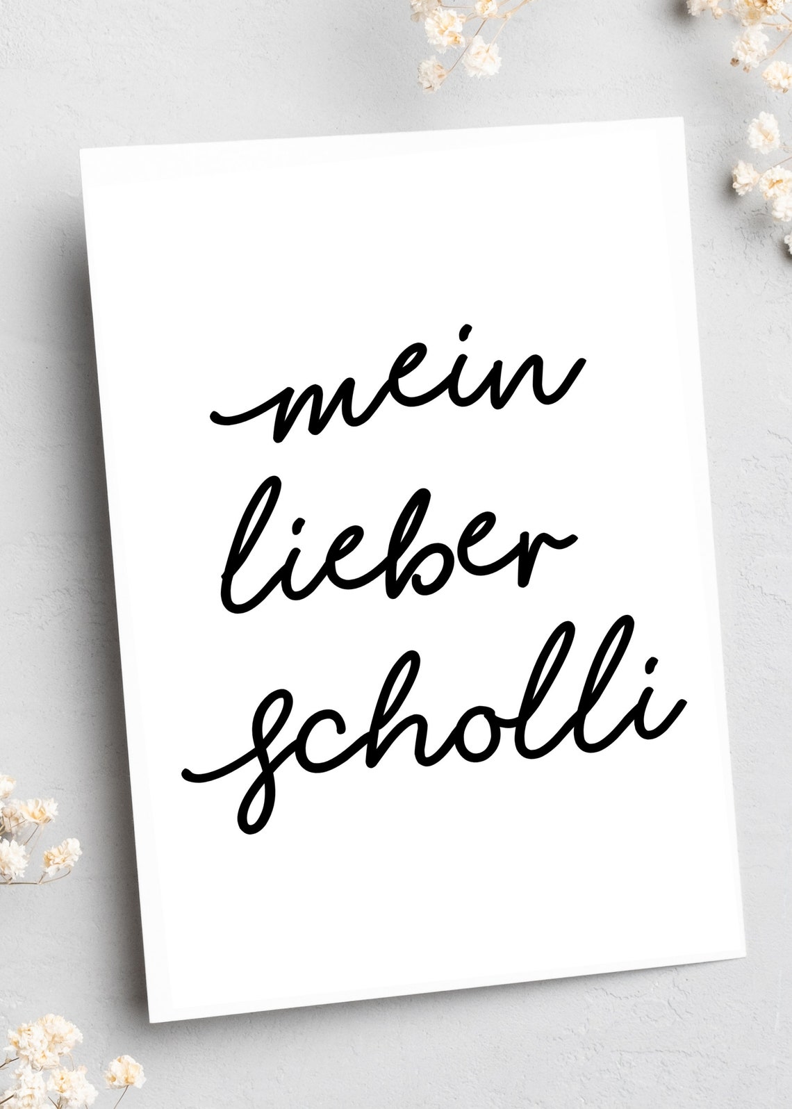 Mein Lieber Scholli Funny German Saying Script Typography Humor Poster - Image 2