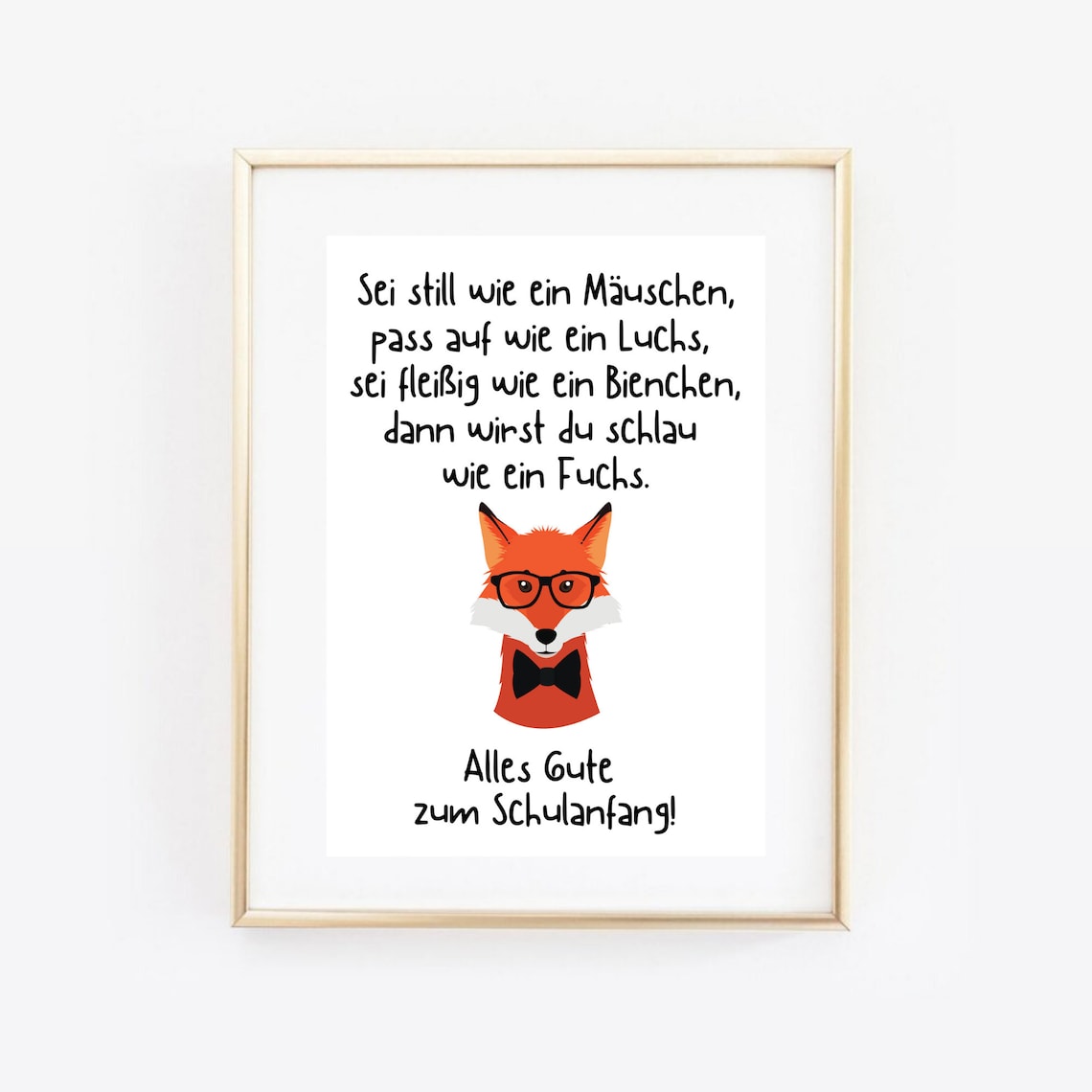 Clever Fox School Poem Back To School Gift Kids Saying Animal Poster - Image 3