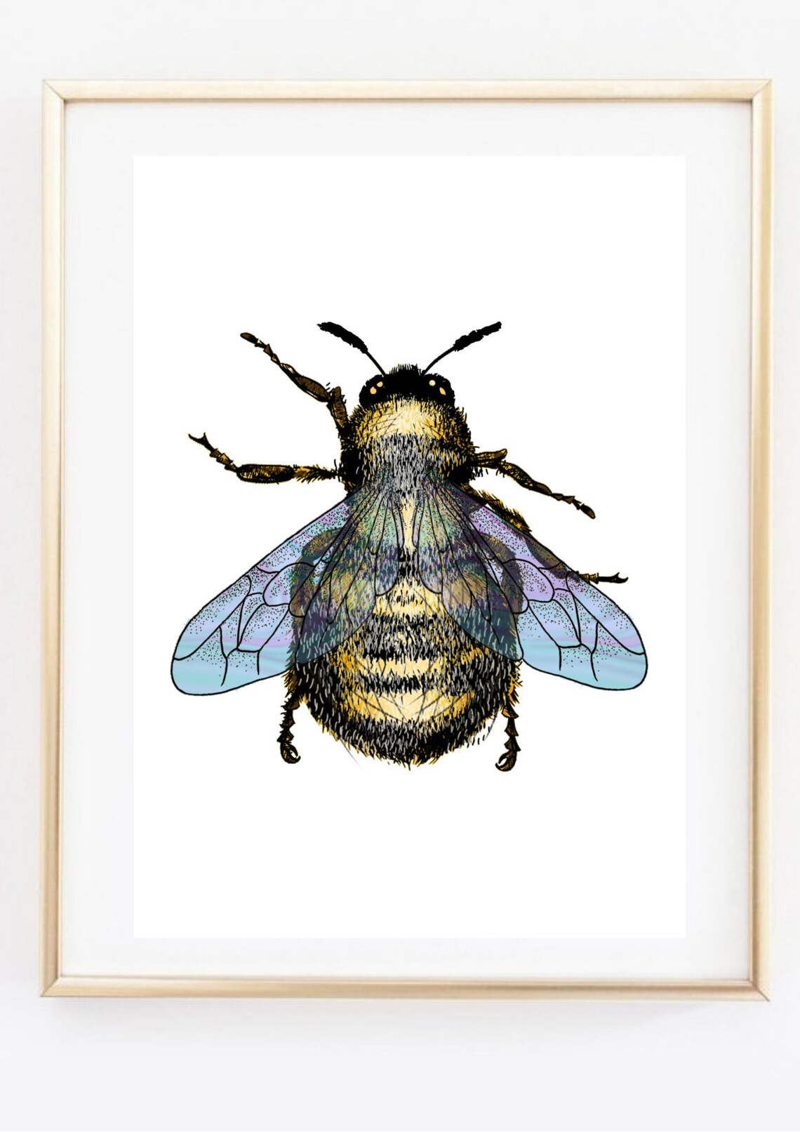 Bumblebee Bee Nature Insect Drawing, Poster - Image 3