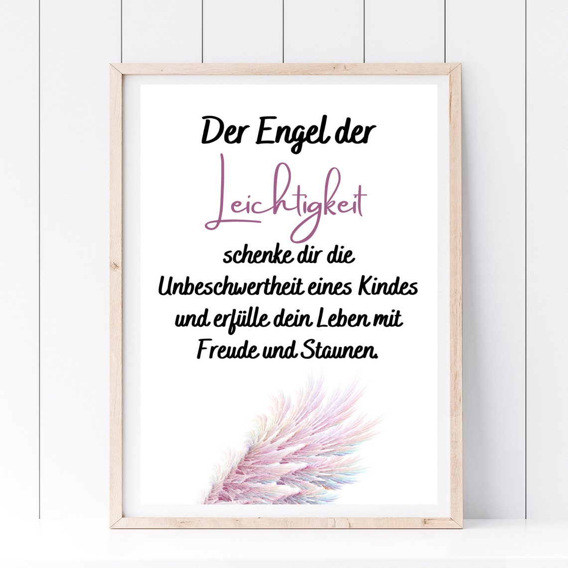 Angel Of Lightness German Blessing Angel Wing Pastel Wall Art Poster