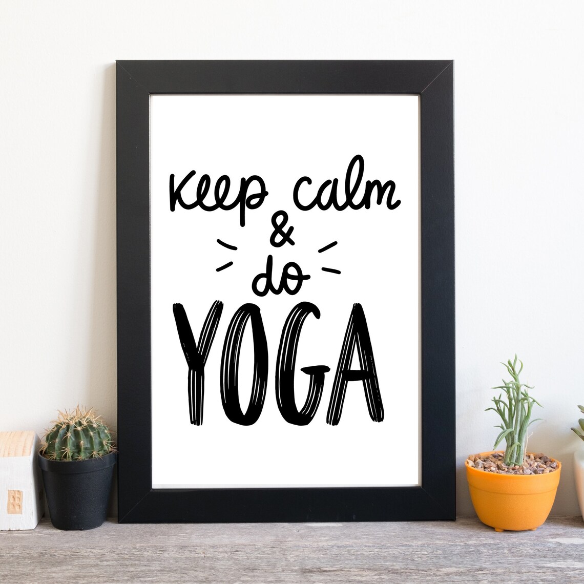 Keep Calm And Do Yoga Motivational Relaxation Hand Lettering Poster - Image 3