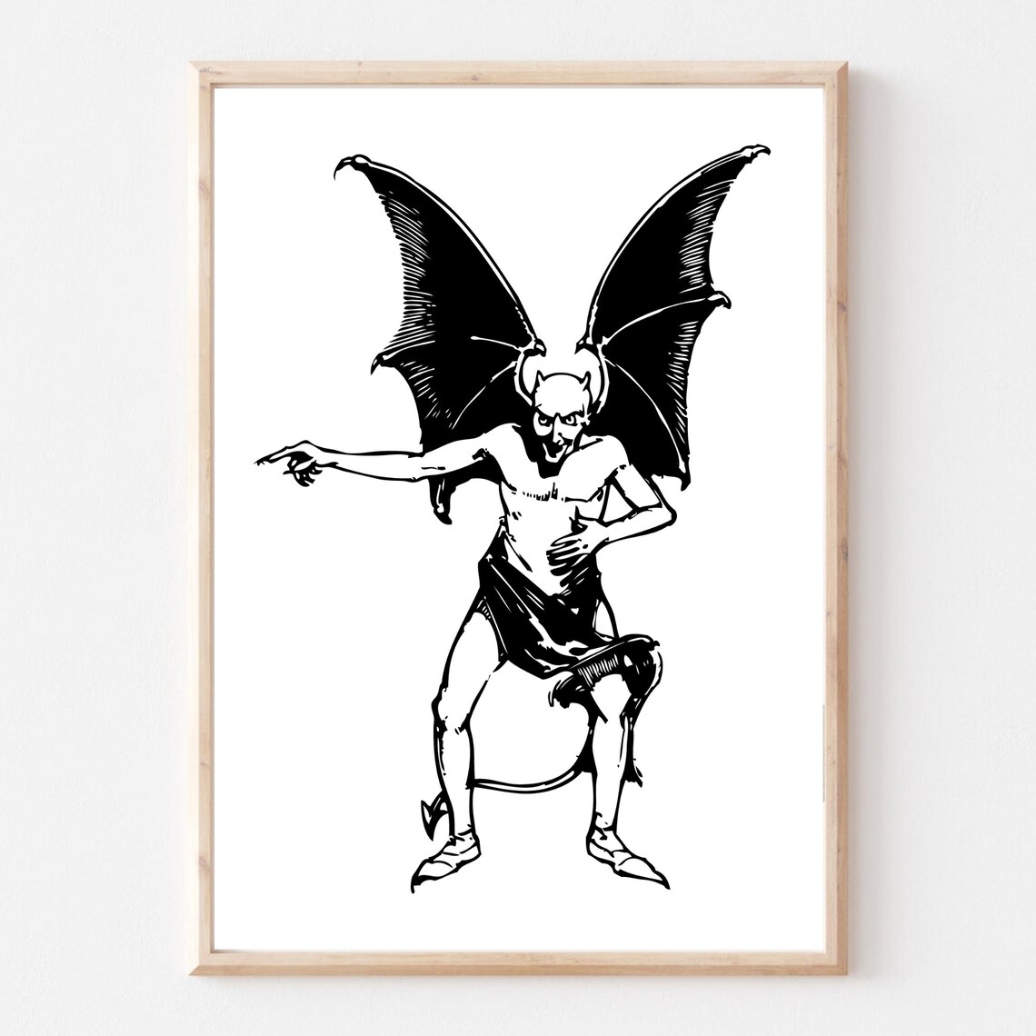 The Devil Satan 666 Abstract Gothic Occult Ink Drawing - Image 3