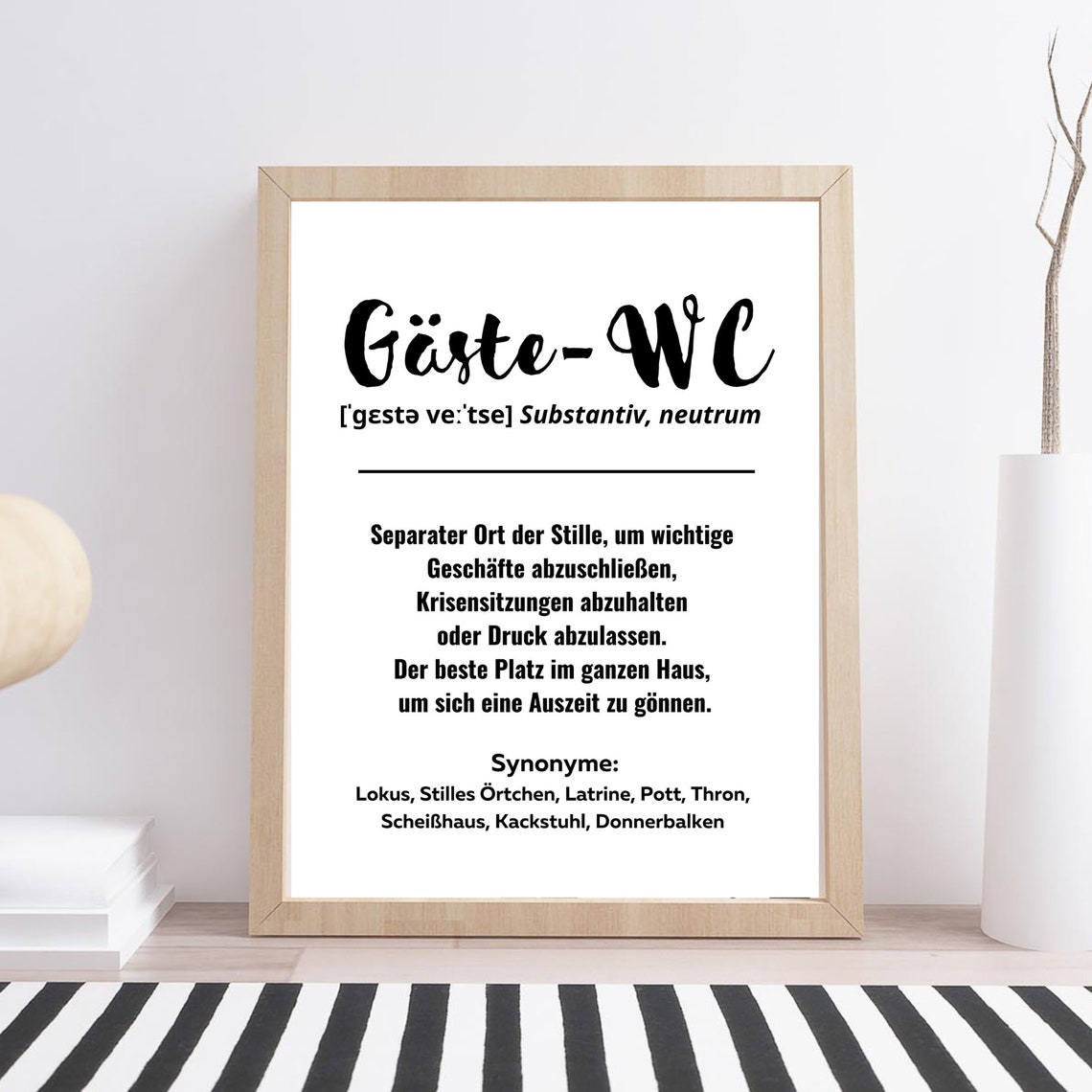 Funny German Guest Bathroom Definition Typography Humor Poster