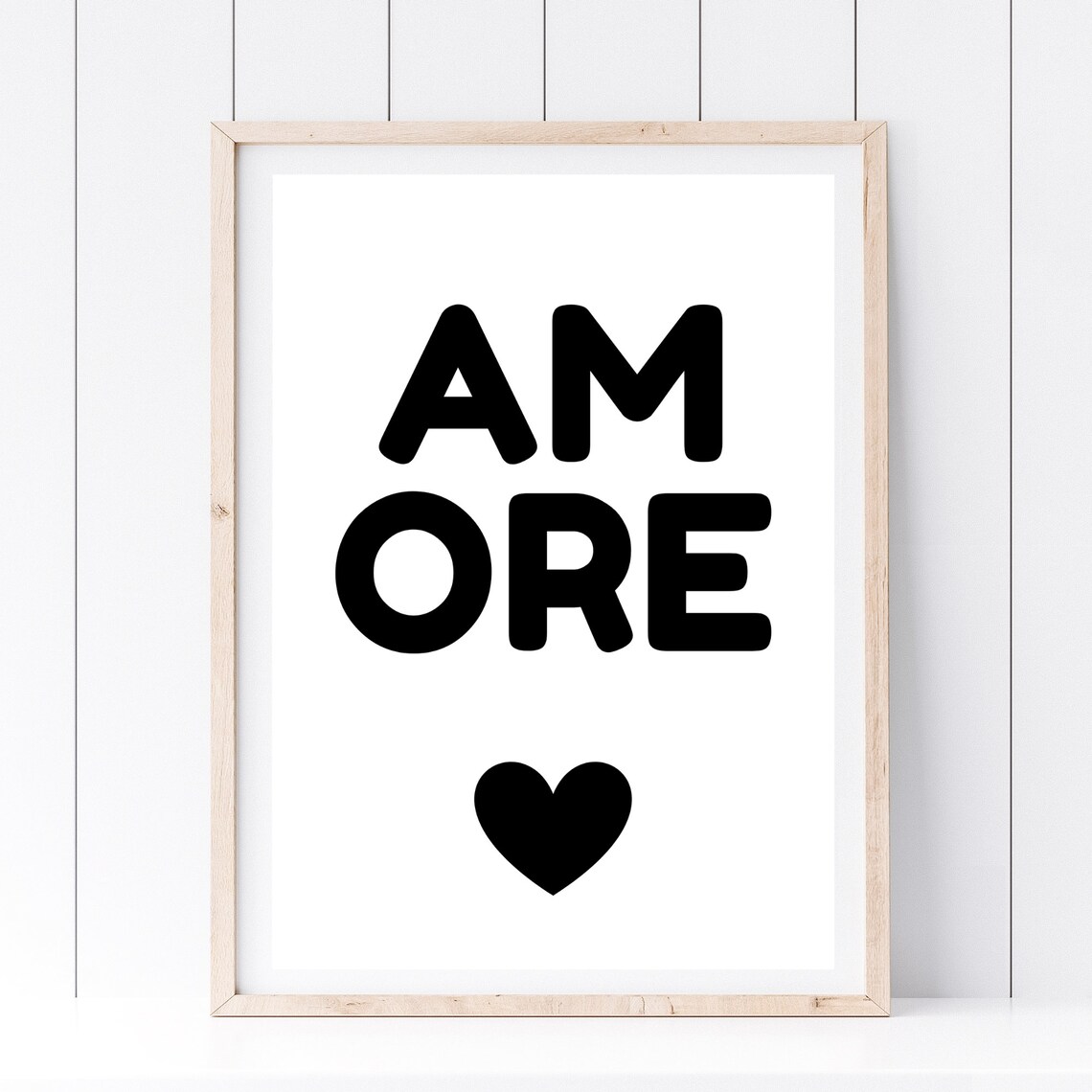 Din A4 Art Print Without Frame Saying Amore Love Typography Print Poster Image