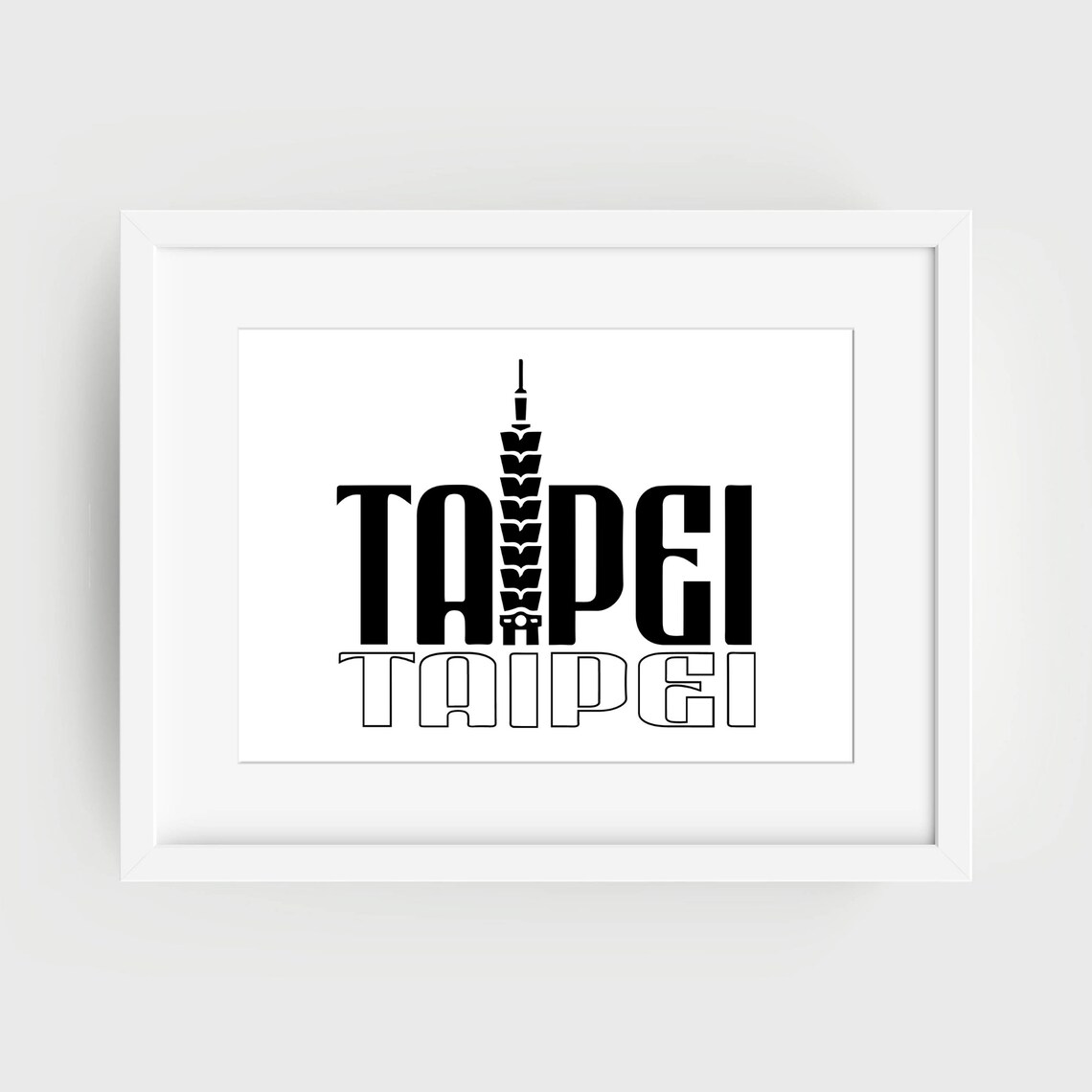 Taipei Taiwan Taipei 101 Tower Bold Typography Travel City Poster - Image 3