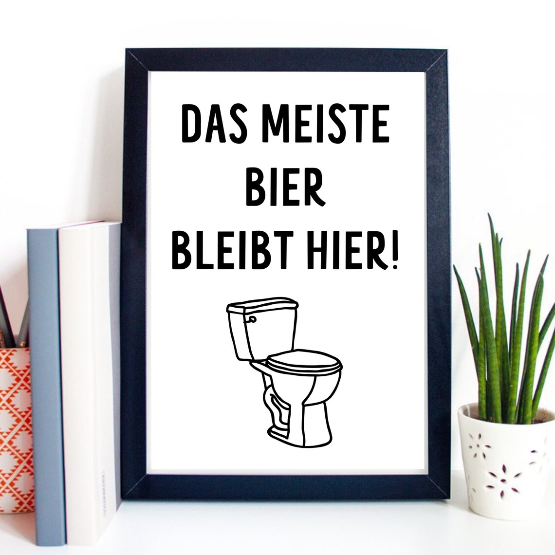 Das Meiste Bier Bleibt Hier Funny German Toilet Quote Wall Art - Image 2