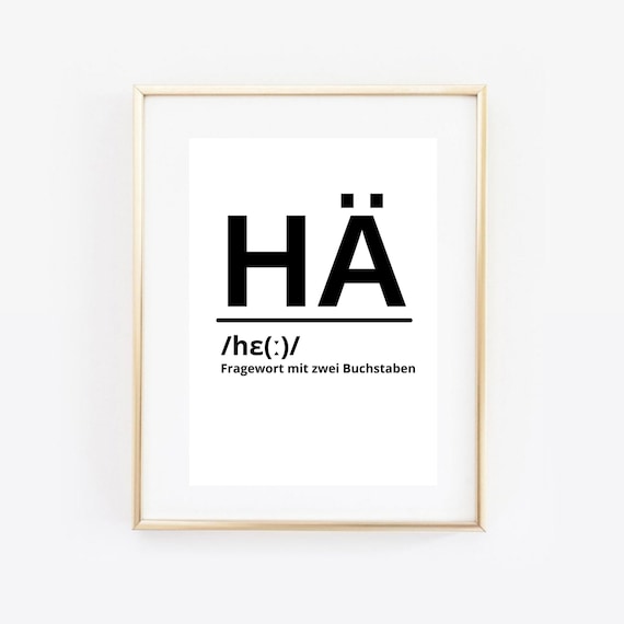 Din A4 Art Print Without Frame Funny Saying H Question Word Humor Decoration Living Room Picture Poster Print