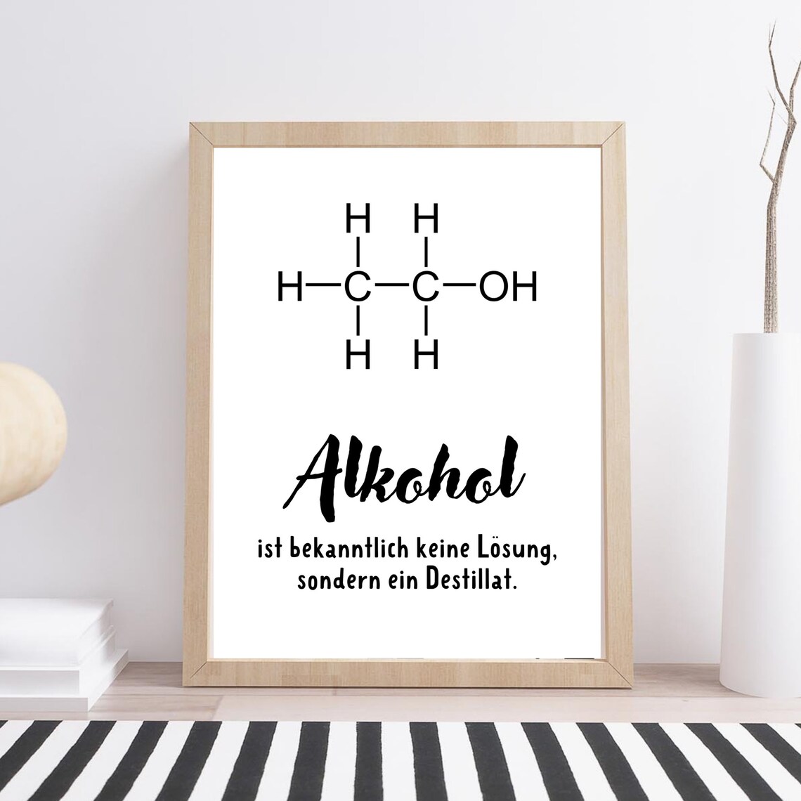 Alcohol Molecule Definition Chemistry Saying, Gift Print