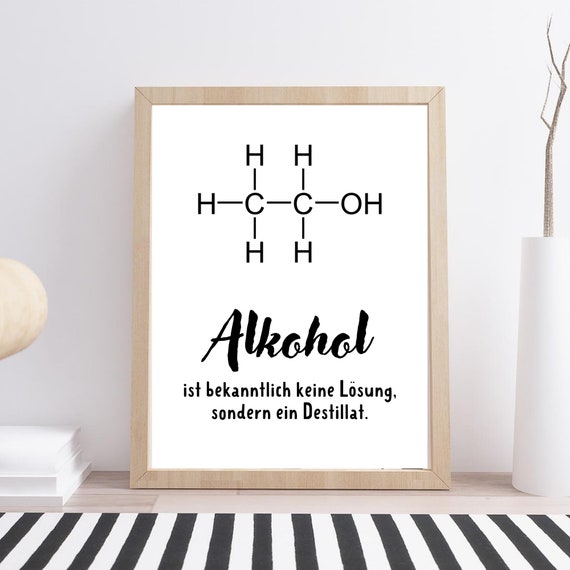 Alcohol Molecule Definition Chemistry Saying, Gift Print