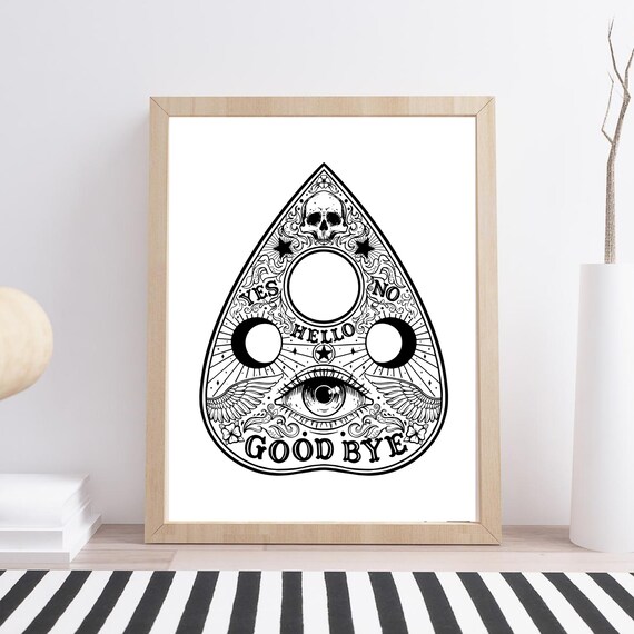 Din A4 Art Print Without Frame Ouija Brett Witchboard Wicca Witchs Board Witch Fortune Telling Esoteric Future Print Poster
