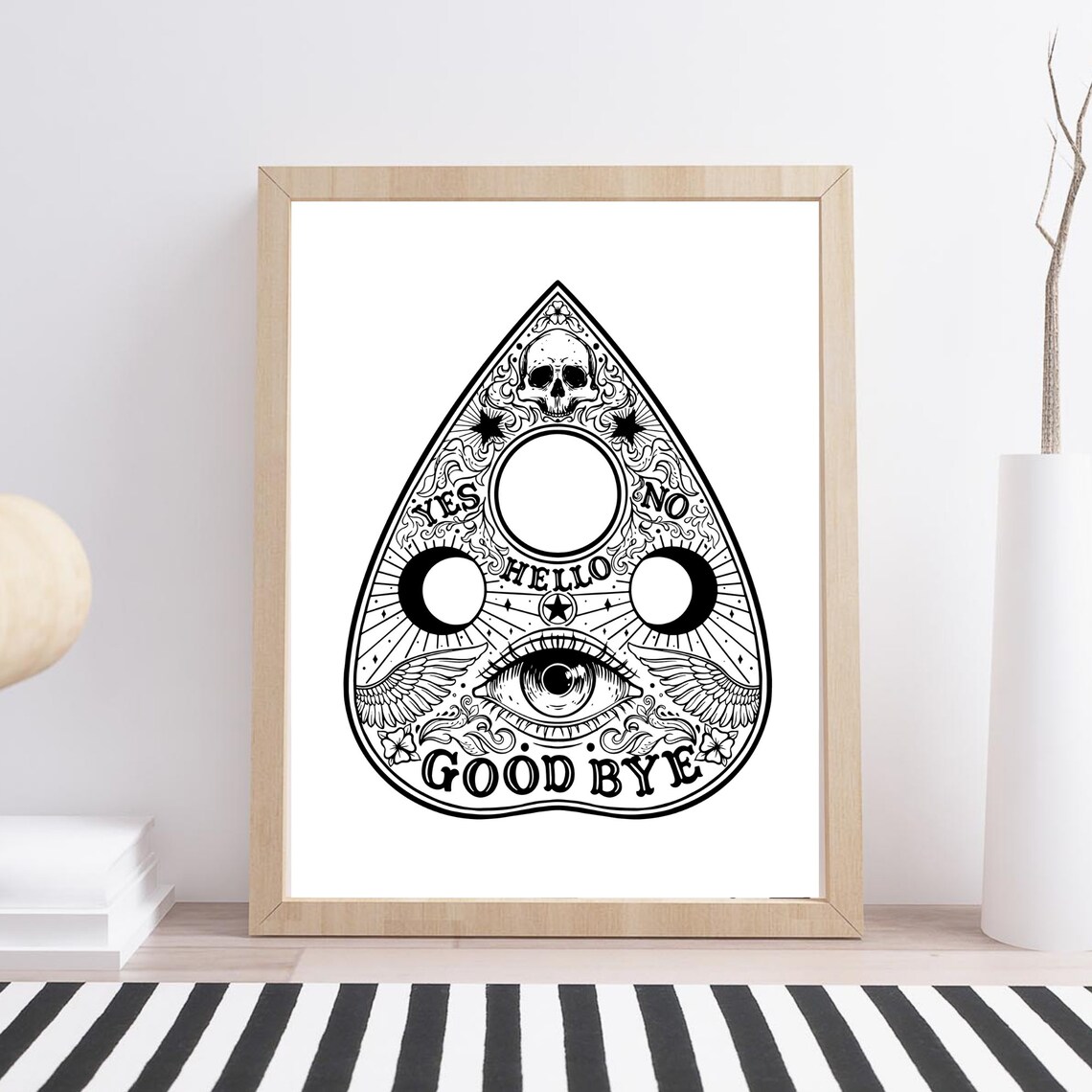 Din A4 Art Print Without Frame Ouija Brett Witchboard Wicca Witchs Board Witch Fortune Telling Esoteric Future Print Poster