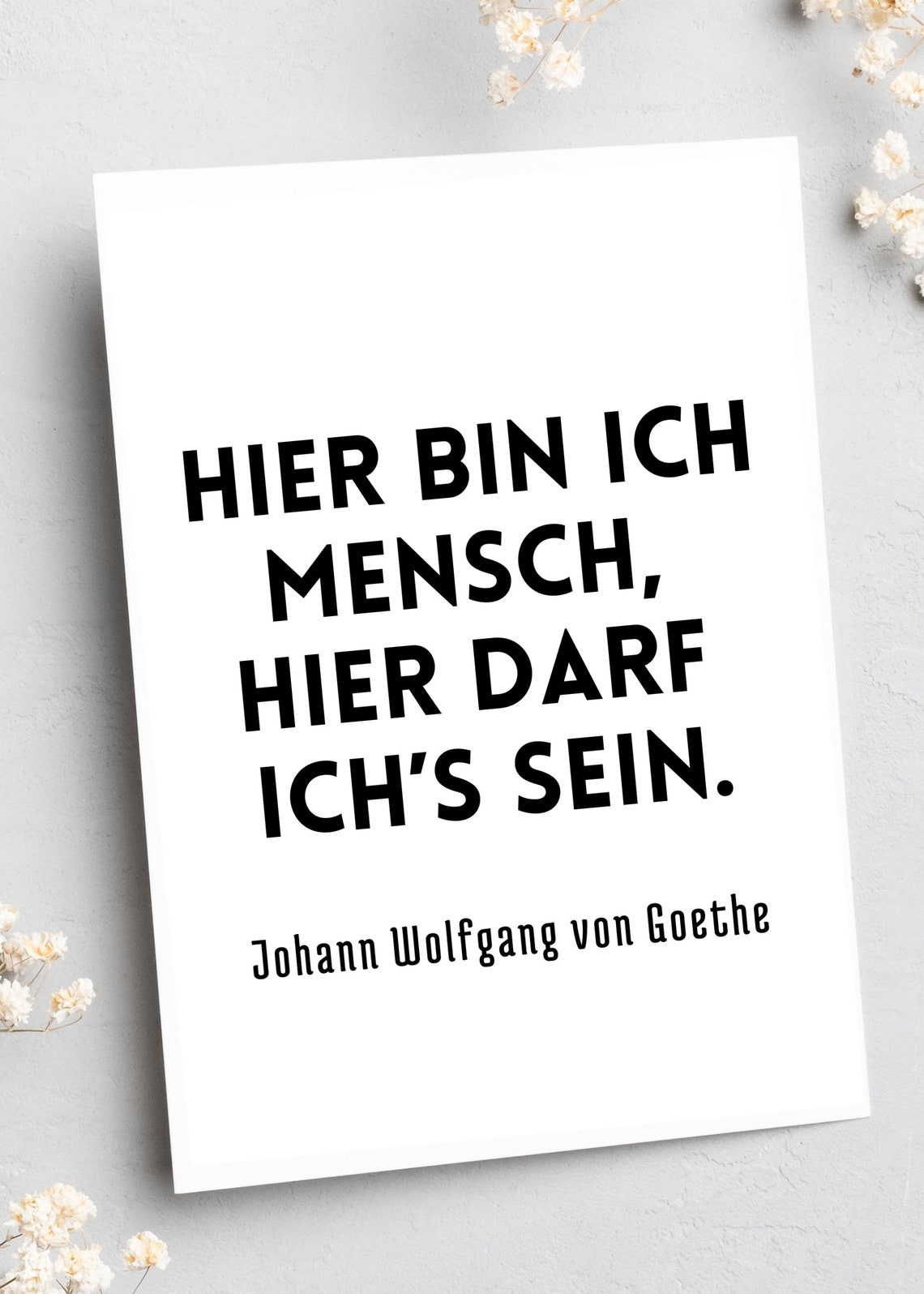 Goethe Quote Bold Black Typography Motivational Minimalist Poster