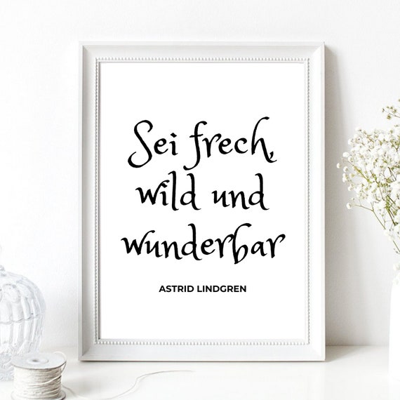 Din A4 Art Print Without Frame Saying Be Cheeky Wild And Wonderful Motivation Courage Picture Poster Gift Print