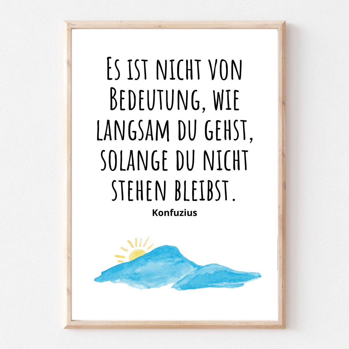 Confucius Quote Keep Moving Forward Watercolor Mountain Motivation Poster - Image 2