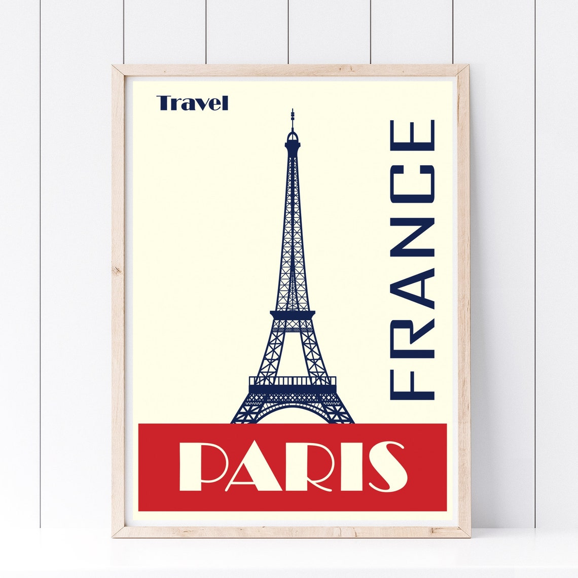 Din A4 Art Print Without Frame Eiffel Tower Paris France Vintage Travel Poster Print Poster Image
