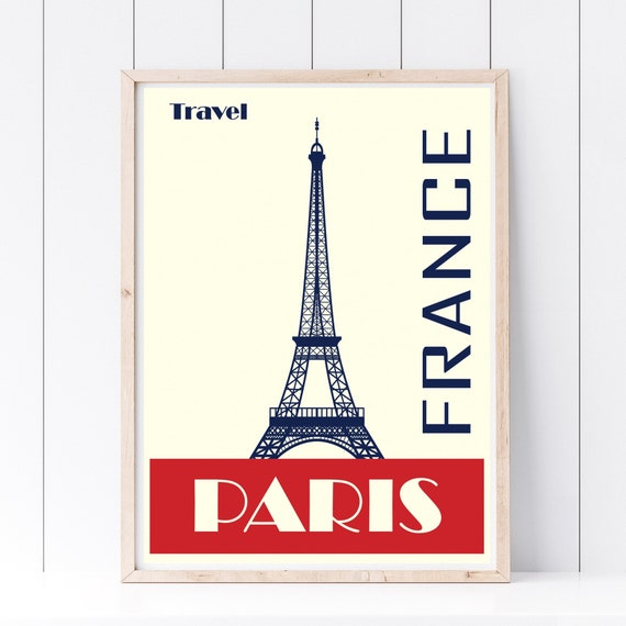 Din A4 Art Print Without Frame Eiffel Tower Paris France Vintage Travel Poster Print Poster Image