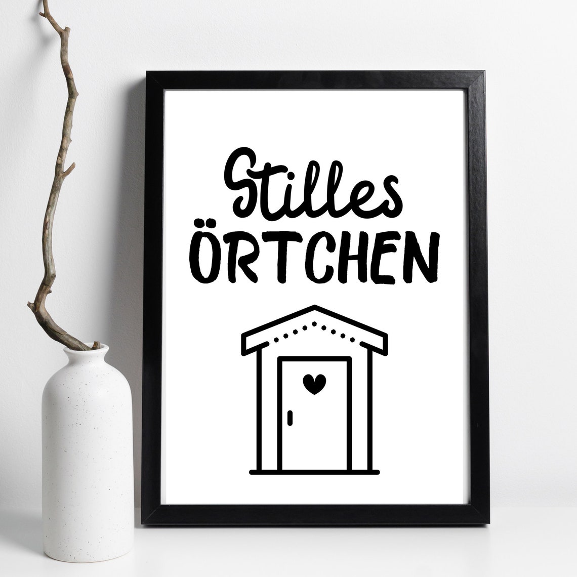 Din A4 Art Print Without Frame Quiet Place Toilet Toilet Bathroom Guest Toilet Toilet Paper Picture Print Poster Picture
