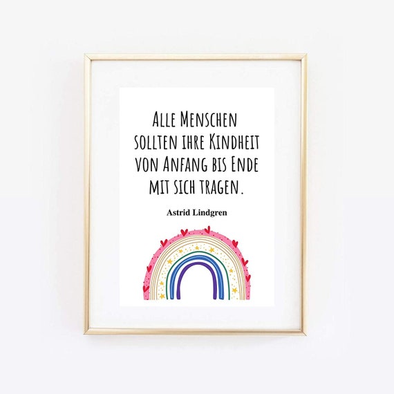Din A4 Art Print Without Frame Saying Carrying Childhood In You Motivation Courage Image Poster Gift Print