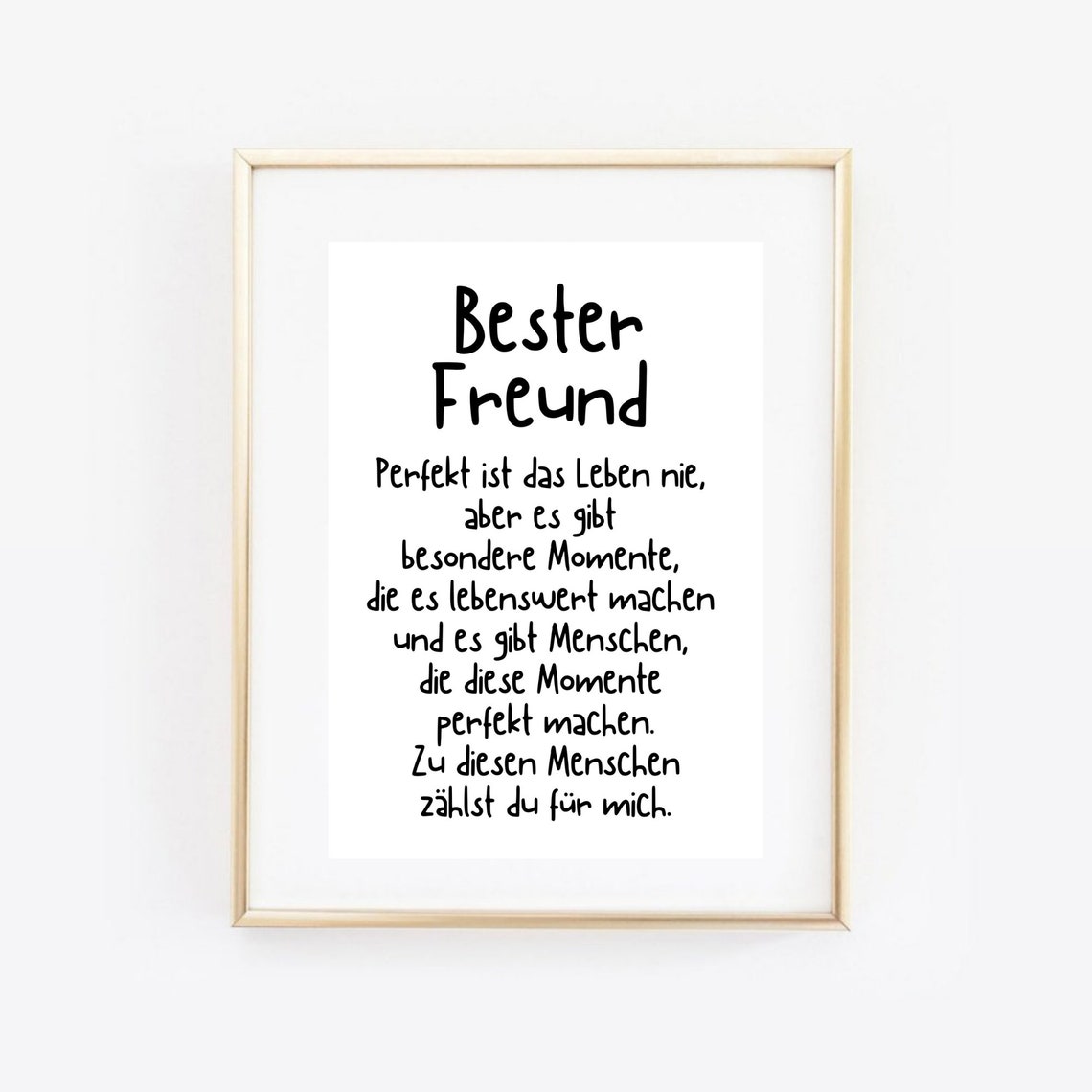 Bester Freund German Best Friend Quote Friendship Gift Saying Poster