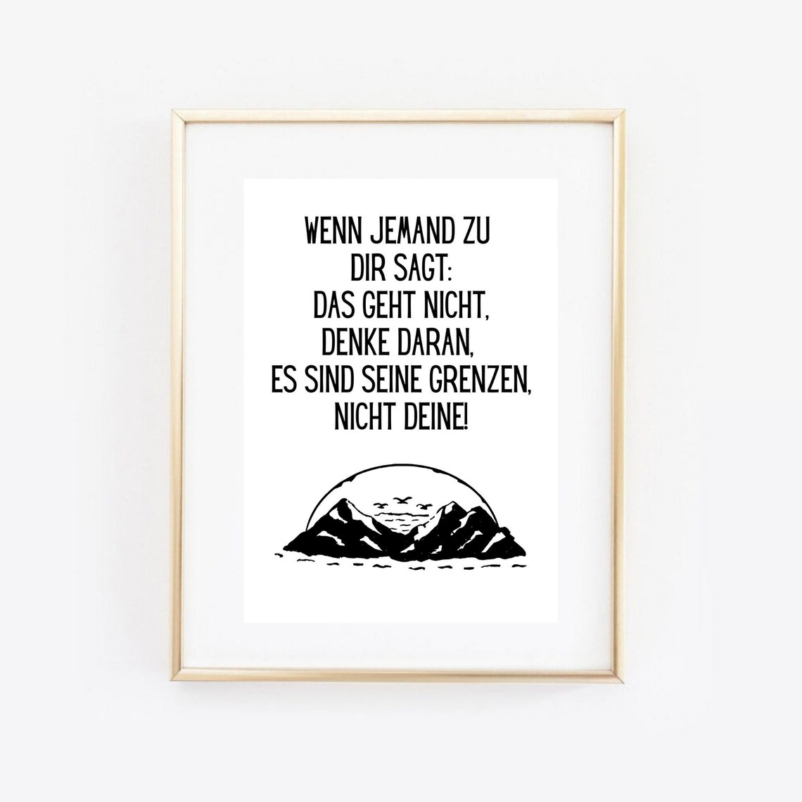 Din A4 Art Print Unframed Saying Overcoming Boundaries Courage Encouragement Motivation Optimism Image Poster Gift - Image 2