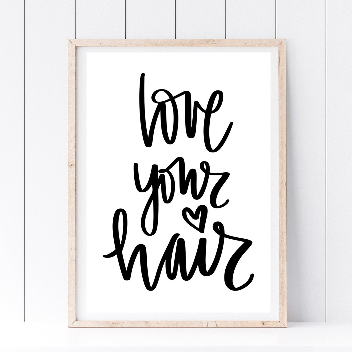 Din A4 Art Print Without Frame Love Your Hair Hair Hair Style Hairdresser Salon Beauty Picture Print Poster