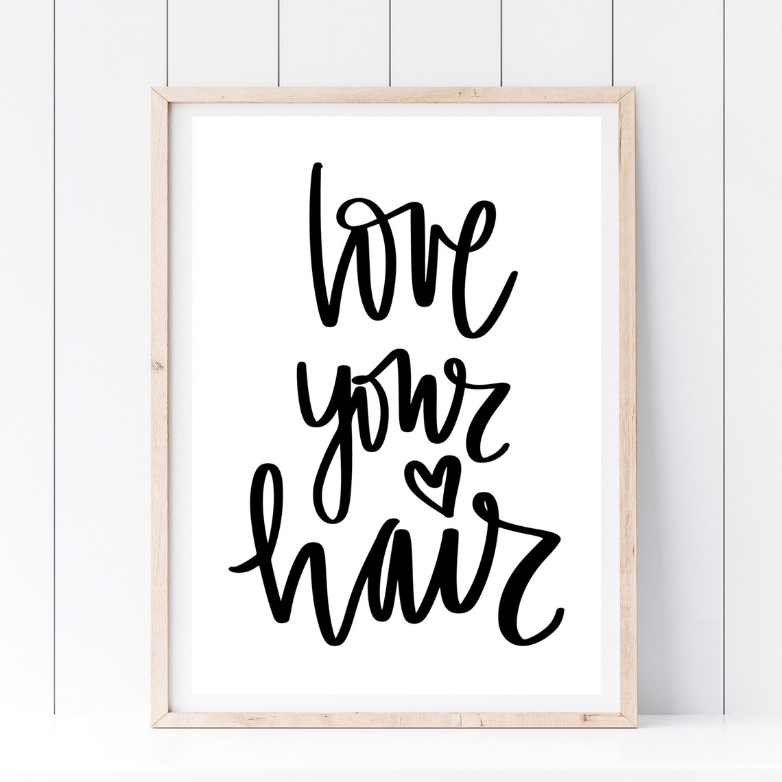 Love Your Hair Calligraphy Quote Salon Decor Inspirational Hair Poster