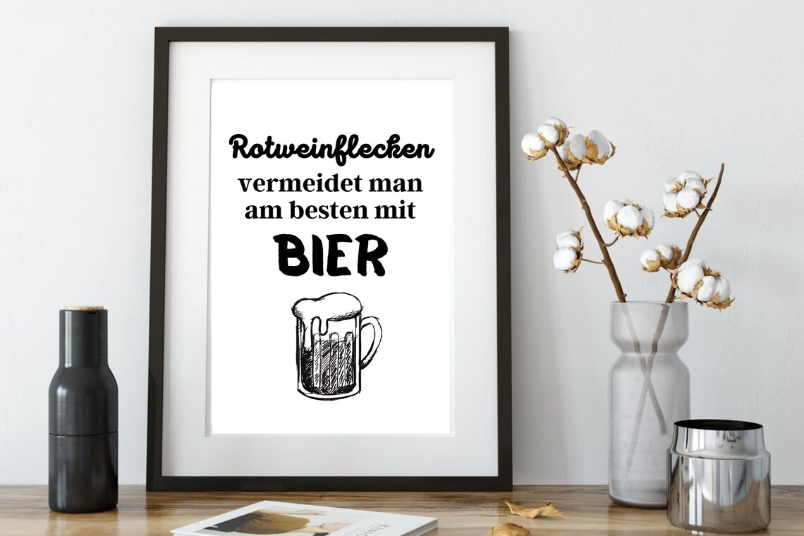 Funny Beer Quote German Bar Saying Kitchen Typography Humor Wall Art Poster - Image 2