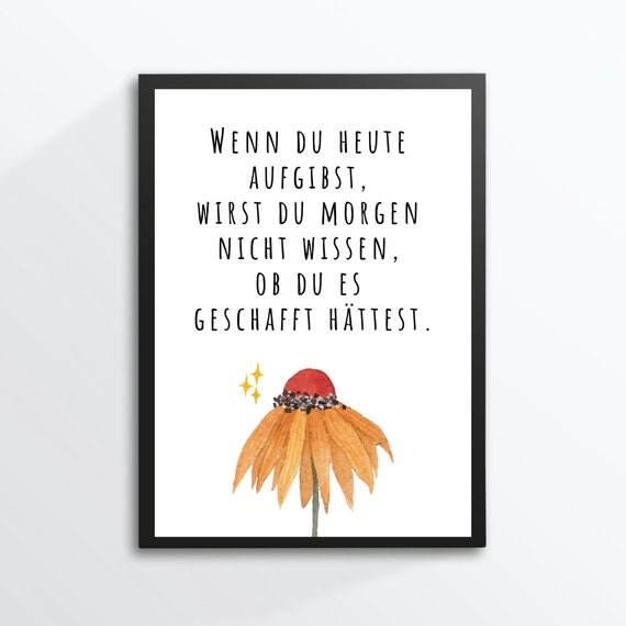 Din A4 Art Print Without Frame Saying Quote Do Not Give Up Motivation Encouragement Success Image Poster Gift