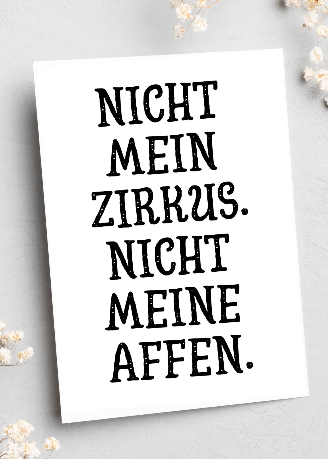 Funny German Quote Not My Circus Typography Print Wall Art Poster - Image 2
