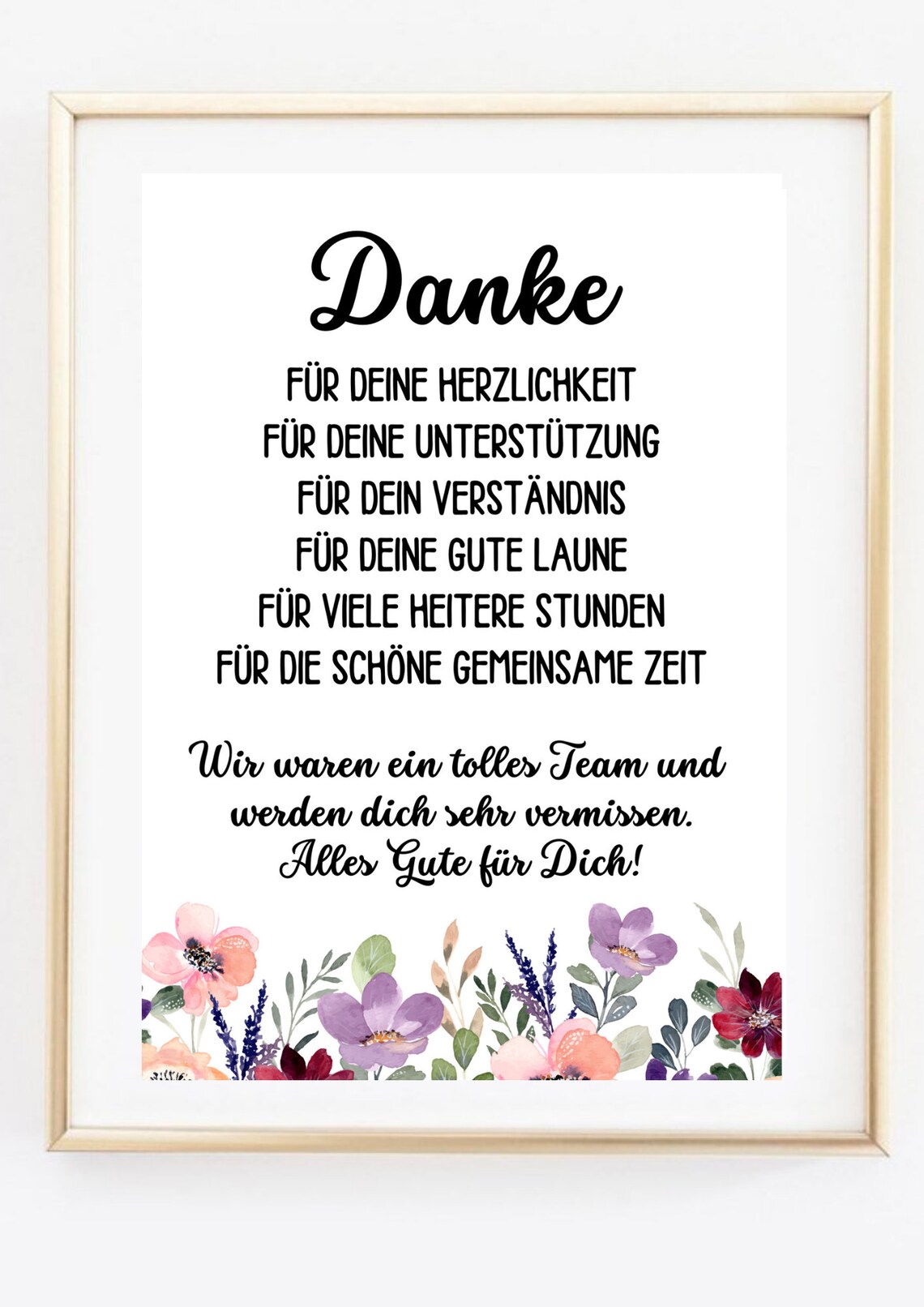 Danke Farewell Gift German Thank You Colleague Quote Wall Art Poster - Image 2