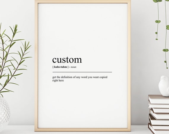 Custom Definition Print, Funny Personalized Wall Art