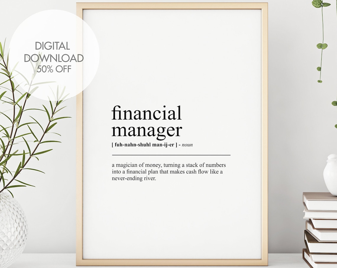 Financial Manager Definition Art Print, Office Decor