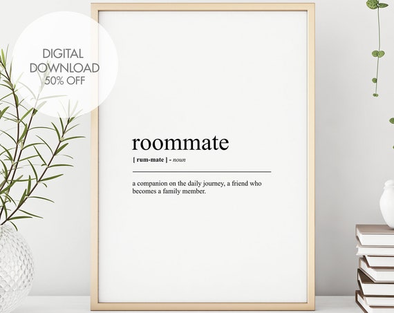 Roommate Definition Minimalist Art Print