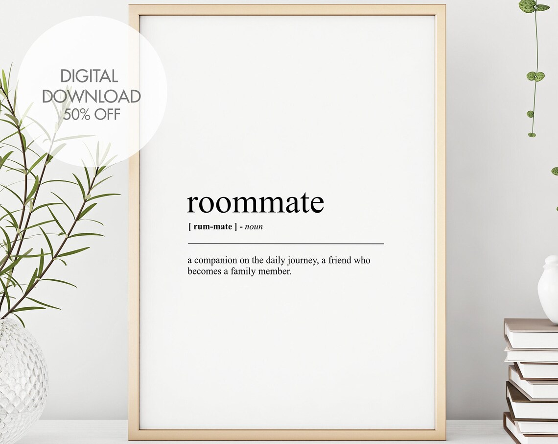 Roommate Definition Minimalist Art Print