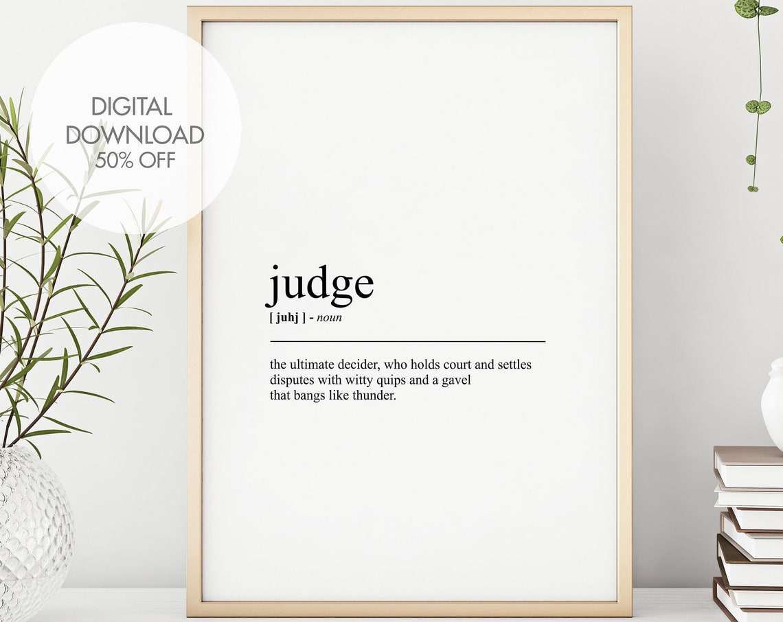 Judge Funny Definition Poster Gift For New Law Graduates Decor